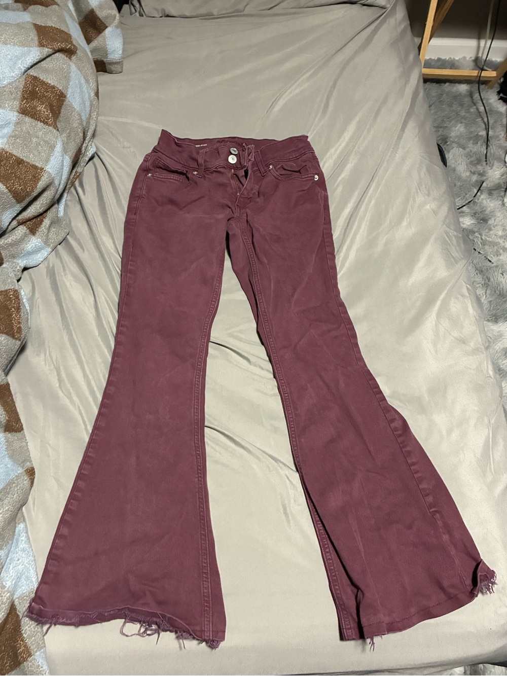 Burgundy Flare Jeans